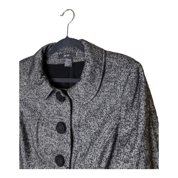 Per Se By Carlisle Wool Blend Tweed Blazer Jacket Women's 12 Black/Gray - Picture 4 of 10